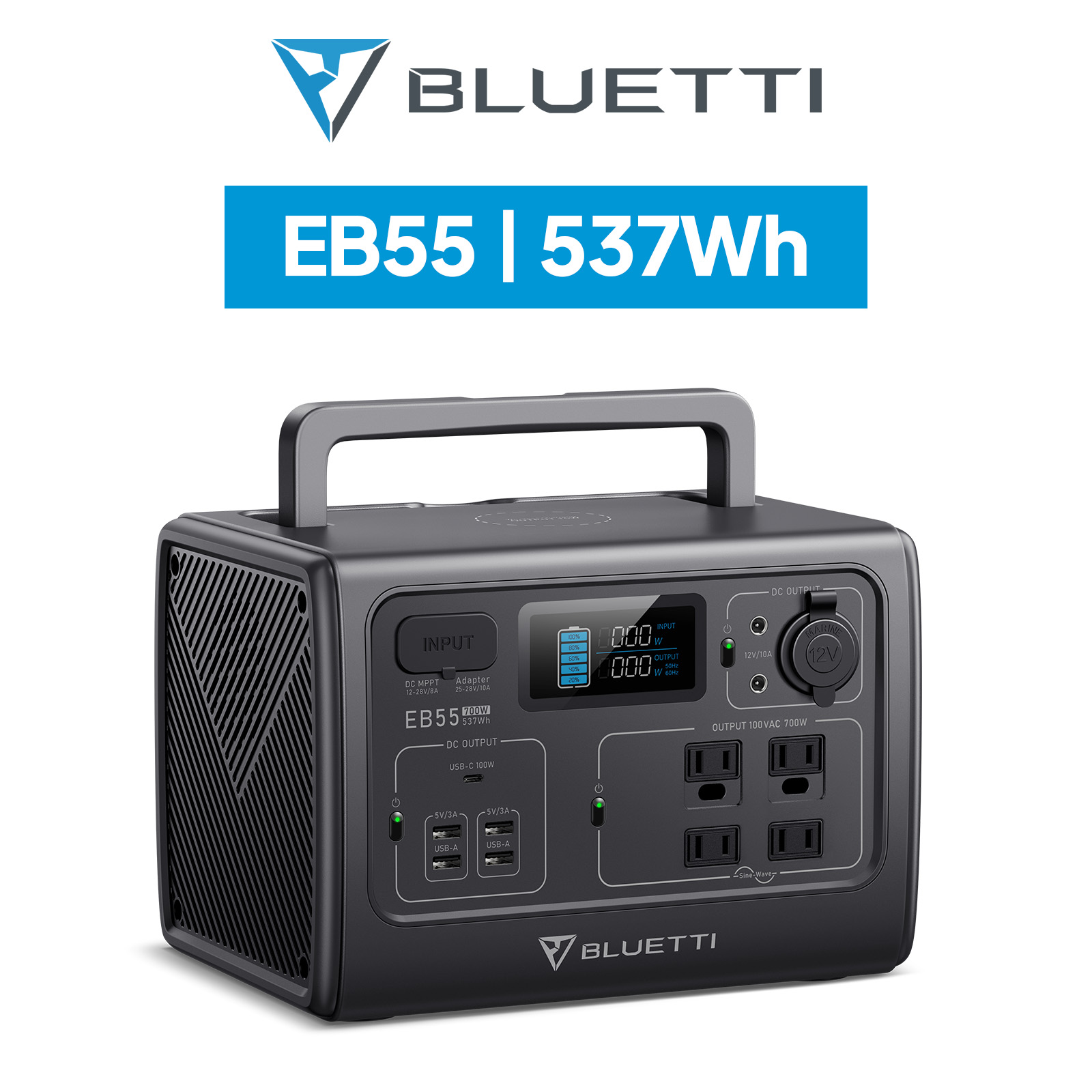 BLUETTI PS54 （ポータブル電源 537Wh/700W パススルー充電 純正弦波 MPPT制御方式採用） モバイルバッテリーの商品画像