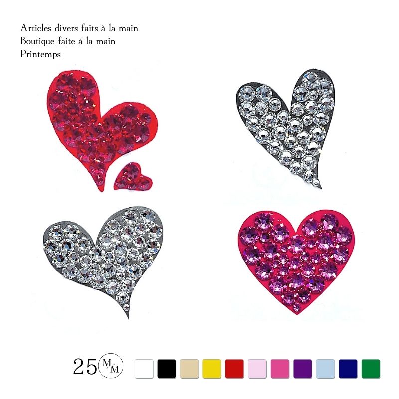  Swarovski deco seal Heart 25mm Point seal lovely adult woman smartphone case wine Kirakira sticker 