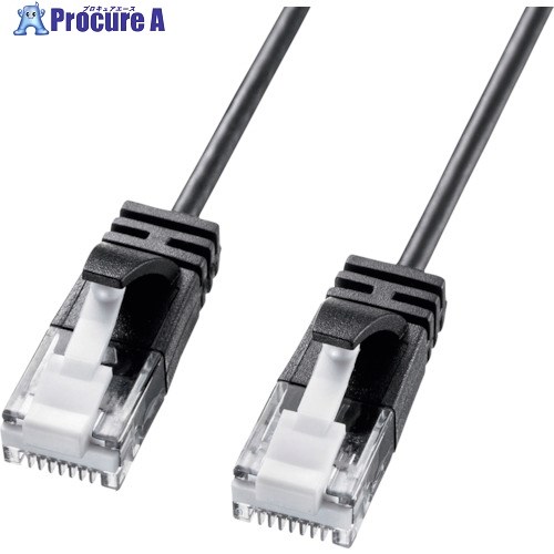 SANWA category 6A superfine LAN cable #V422-4025 KB-SL6A-02BK 1 pcs 