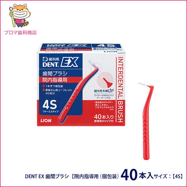 LION ライオン DENT.EX 歯間ブラシ 院内指導用 4S 40本入 歯間ブラシ