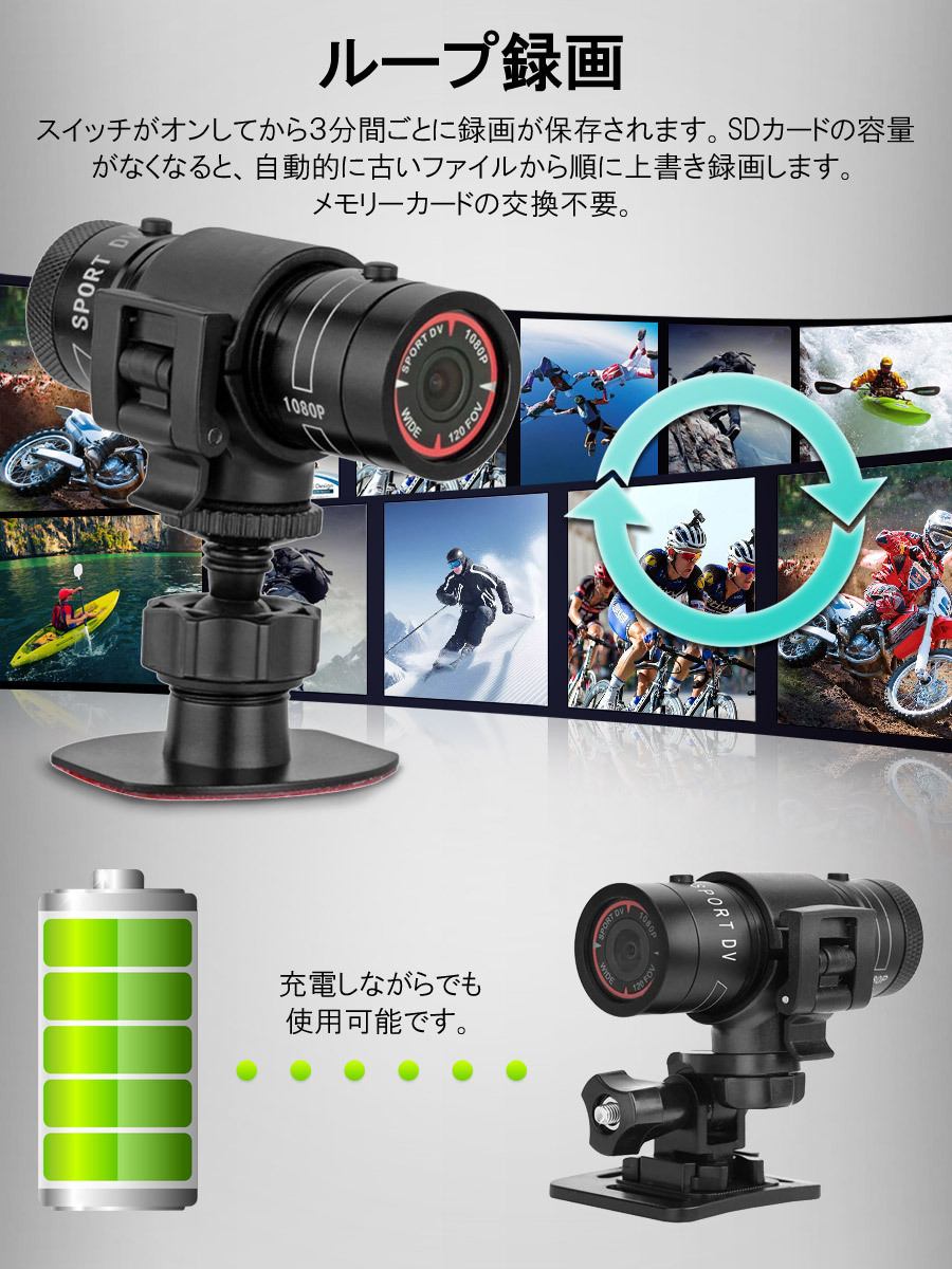  drive recorder bicycle bike sport camera 200 ten thousand pixels multi function camera high speed photographing correspondence accident . trouble. proof . image . mountain climbing, ski etc. 1 months guarantee 