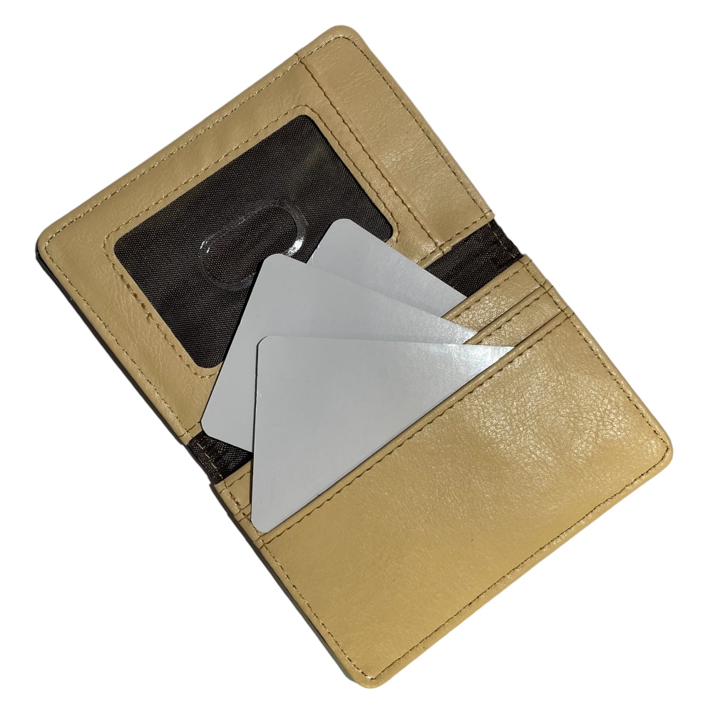  pass case ticket holder leather original leather men's 2 tone simple thin type free shipping 