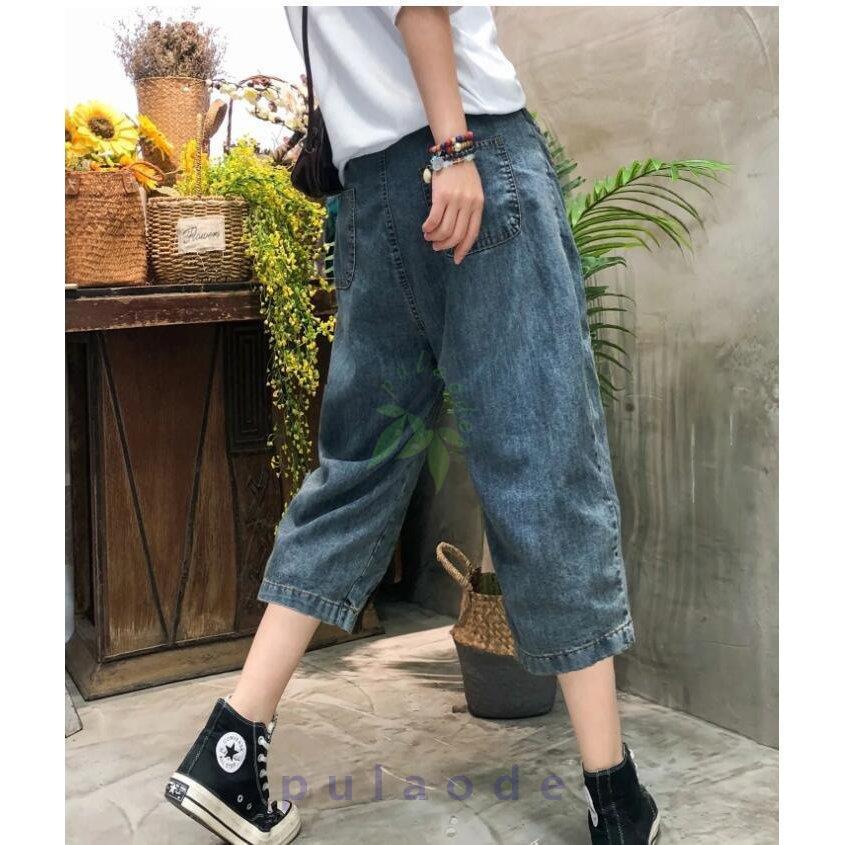  женский 7 минут длина ji- хлеб Denim брюки весна 8 минут длина джинсы лето Denim брюки брюки Denim низ лес девушка способ брюки цветок выше like вышивка джинсы 