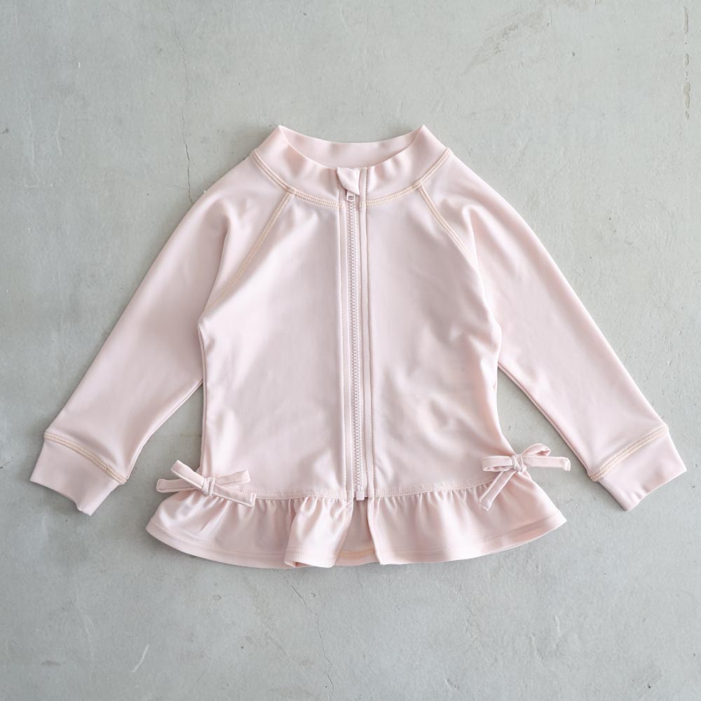PUPPAPUPO swimsuit Rush Guard frill girl baby Kids Zip up hood none UV cut ultra-violet rays measures sunburn measures elementary school kindergarten child care .ppa Pooh po