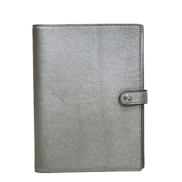  Coach Note lady's men's COACH stationery metallic leather notebook book cover CP493 SVWFX metallic ash 