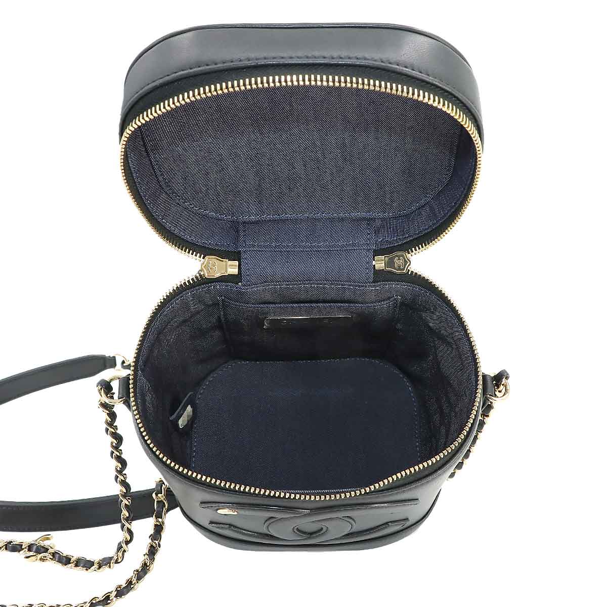 как новый Chanel CHANEL vanity 2way рука цепь сумка на плечо кожа черный AS0323 Gold металлические принадлежности Vanity Bag 90229561
