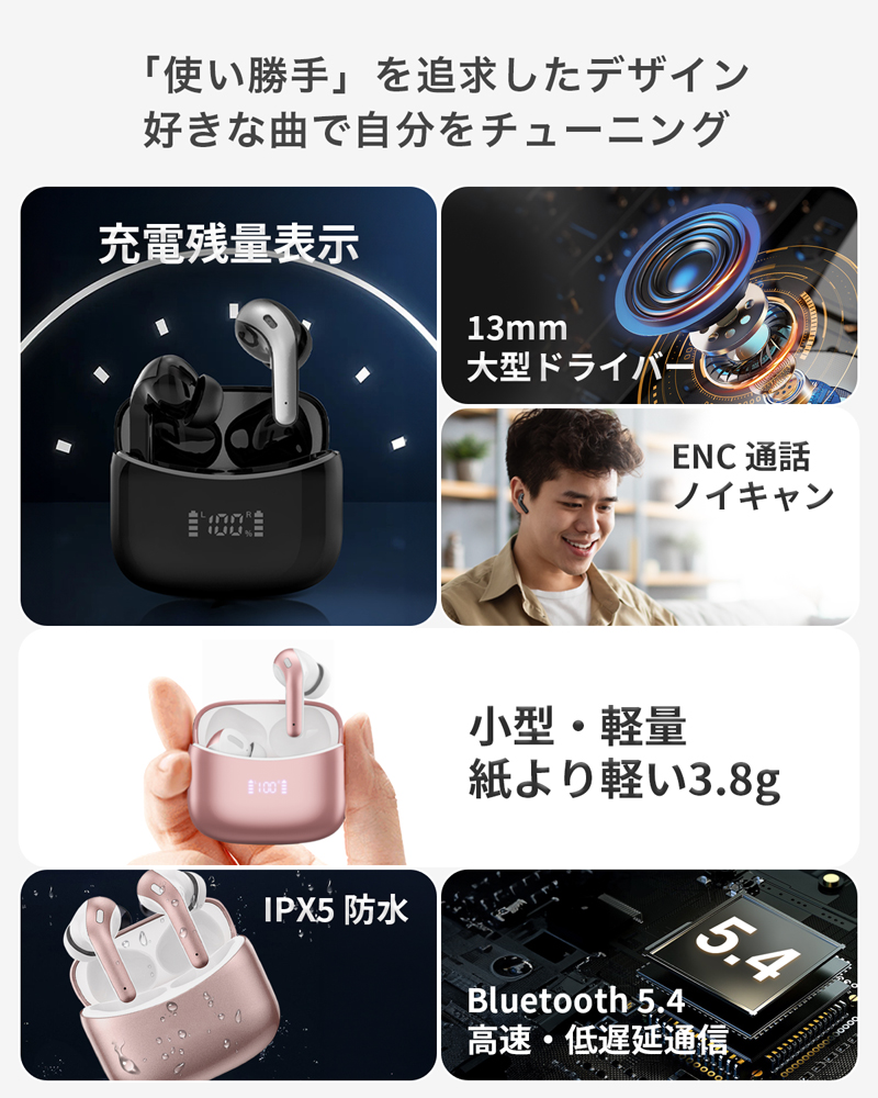  wireless earphone bluetooth iphone Mike ENC noise cancel ring one-side ear both ear earphone low delay height sound quality kana ru type Mike attaching length hour telephone call waterproof Mi Tune01