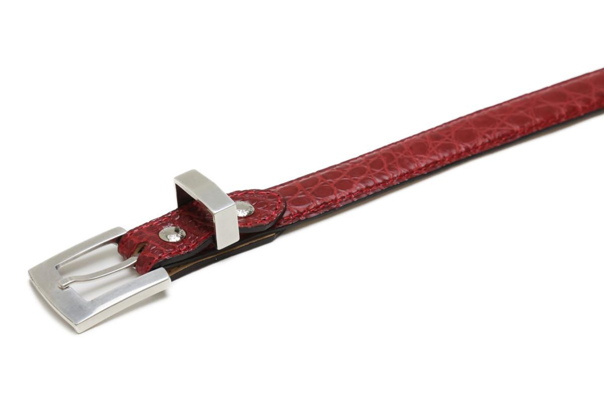  crocodile belt dark red made in Japan original leather cuatro gati25mm width wani leather men's brand Quattro Gatti 1842 drd 2.5cm mot beot bema cr w25