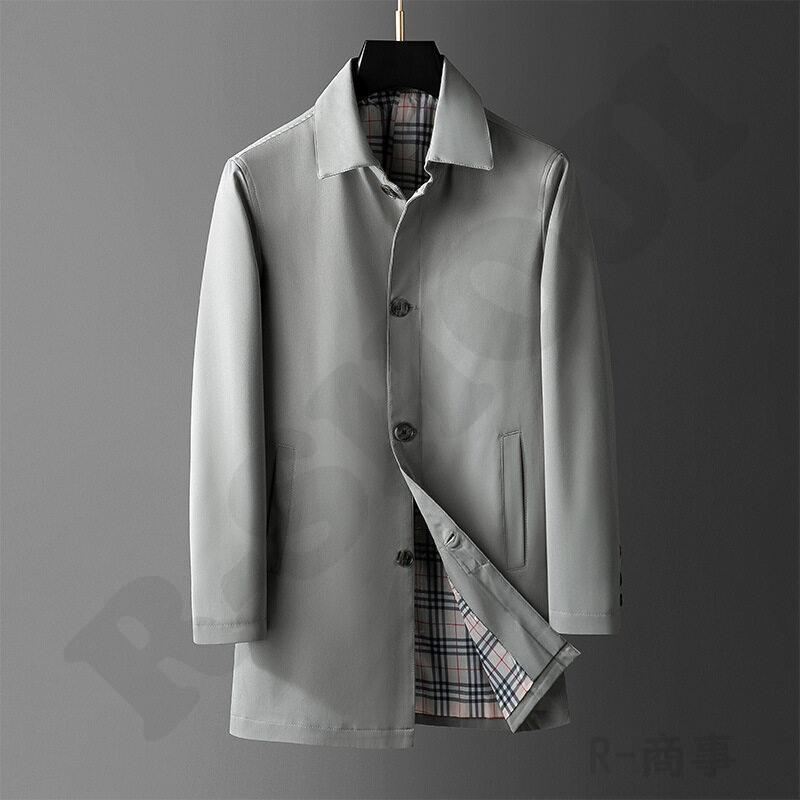  бизнес пальто пальто с отложным воротником мужской одноцветный бизнес medium длина простой . способ casual весеннее пальто осень весна зима новый продукт 