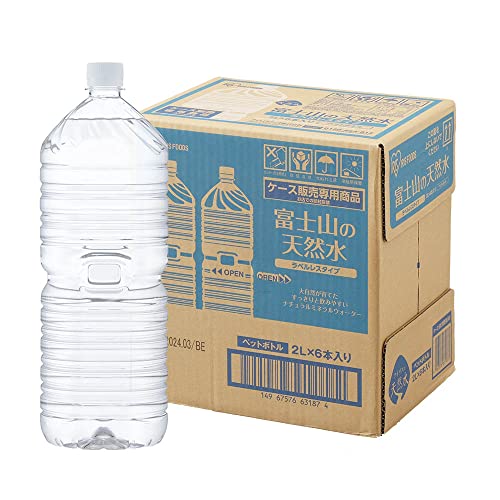 アイリスフーズ アイリス 富士山の天然水 ラベルレス 2L × 6本 ペットボトル ミネラルウォーター、水の商品画像