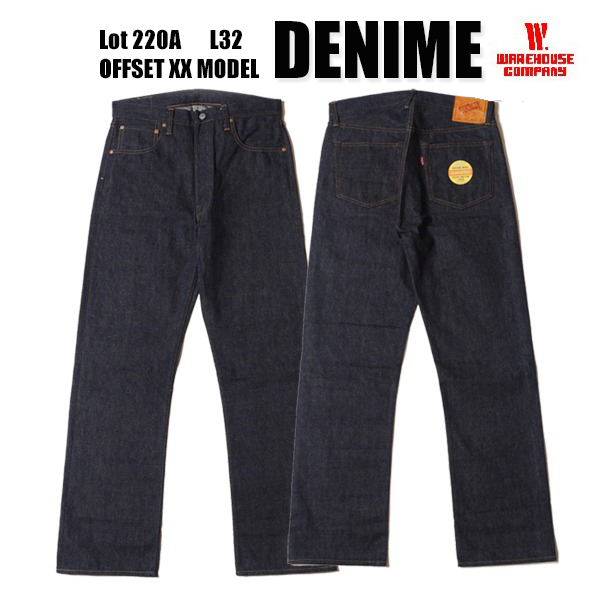  Denime DENIME Warehouse WAREHOUSE 220A OFFSET XX MODEL джинсы ji- хлеб G хлеб Denim индиго низ брюки American Casual Vintage мужской 