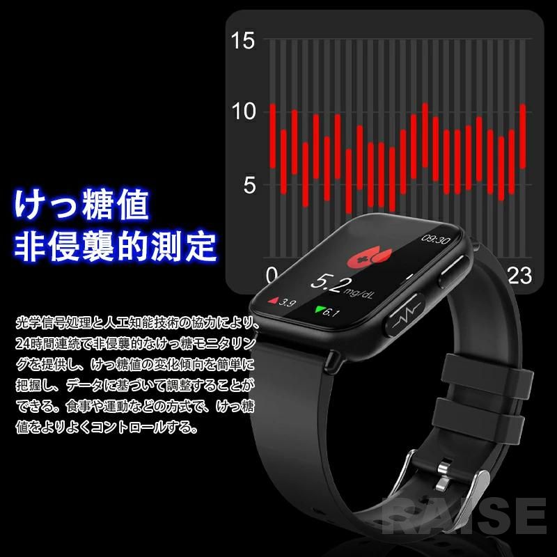  smart watch made in Japan sensor 1.91 large screen wristwatch smartphone clock telephone call function . middle oxygen high precision heart rate meter .. proportion body temperature sleeping pedometer IP68 waterproof Phone/Android Father's day 