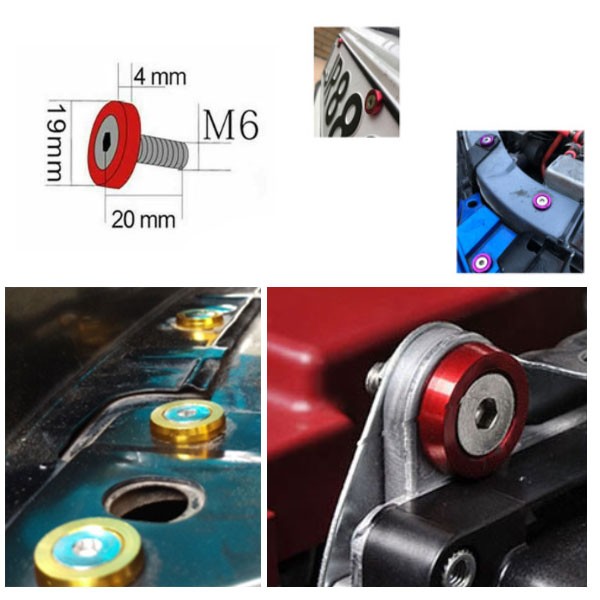  противоугонное номер крыло болт JDM aluminium цвет шайба болт кольцо M6 одного цвета 2 шт set машина универсальный экстерьер машина сопутствующие товары отметка .. бесплатная доставка 