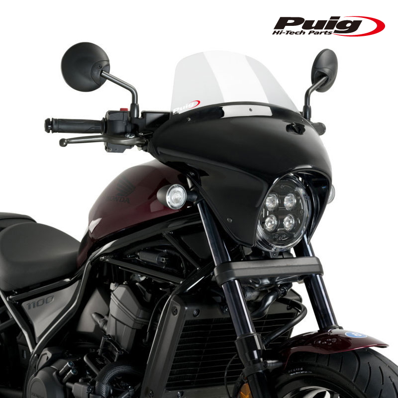 Puig 21068W BATWING SML WINDSHIELD TOURING [CLEAR] CMX1100 REBEL (20-22) Poo-chi window shield bat Wing 