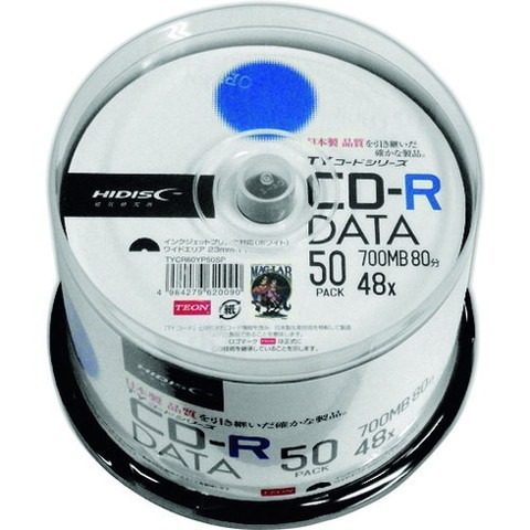 データ用CD-R 48倍速 50枚 TYCR80YP50SPの商品画像