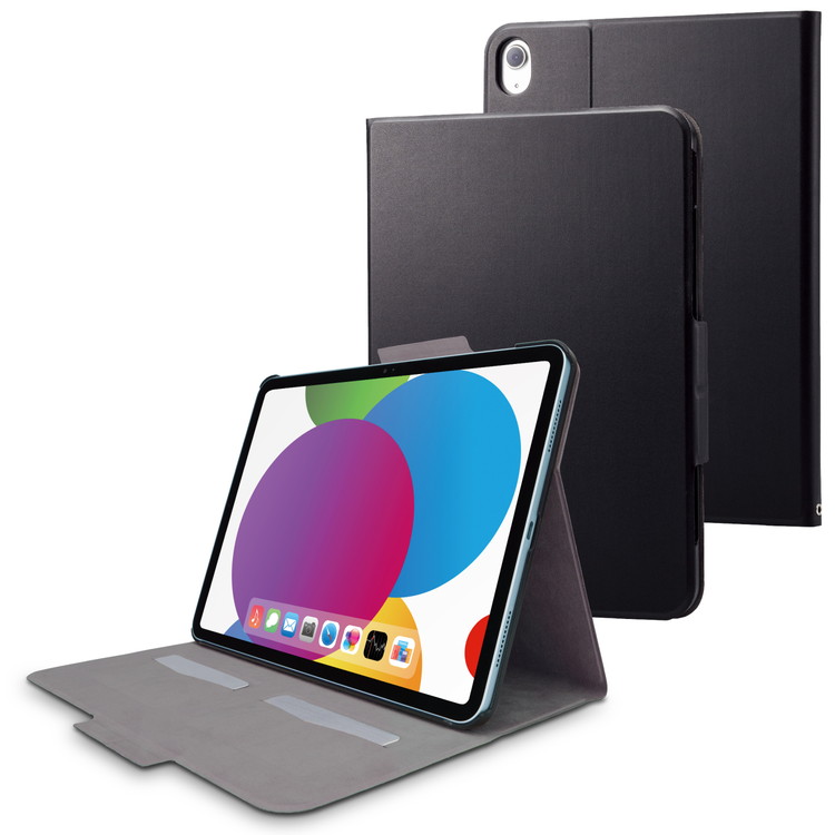 iPad 第10世代 フラップケース ソフトレザー フリーアングル スリープ対応 TB-A22RWVFUBK （ブラック）の商品画像
