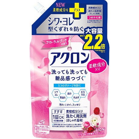 LION アクロン [つめかえ用] フローラルブーケの香り 850ml × 4個 アクロン 液体洗剤の商品画像