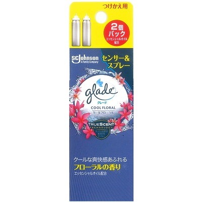 JOHNSON glade 消臭センサー＆スプレー クールフローラル つけかえ用カートリッジ （エッセンシャルオイル配合） 2本入り （18mL×2）×8パック glade 部屋用（芳香剤、消臭剤）の商品画像