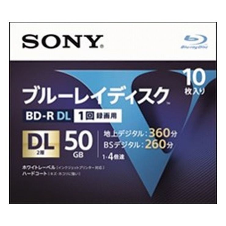 SONY 録画用BD-R DL 4倍速 10枚 10BNR2VLPS4 記録用ブルーレイディスクメディア（BD）の商品画像