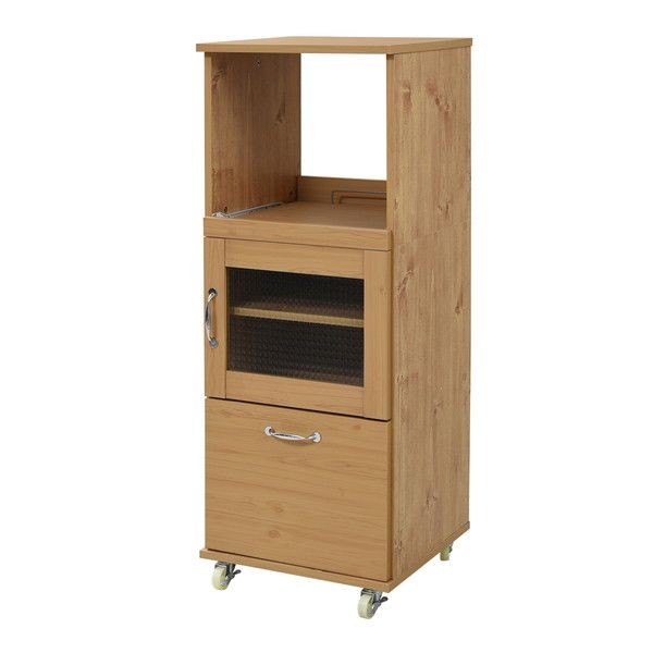 リュッカランド スリムキッチンラック レンジ台タイプ W405×D360×H1200mm FLL-1002-NA （ナチュラル）の商品画像