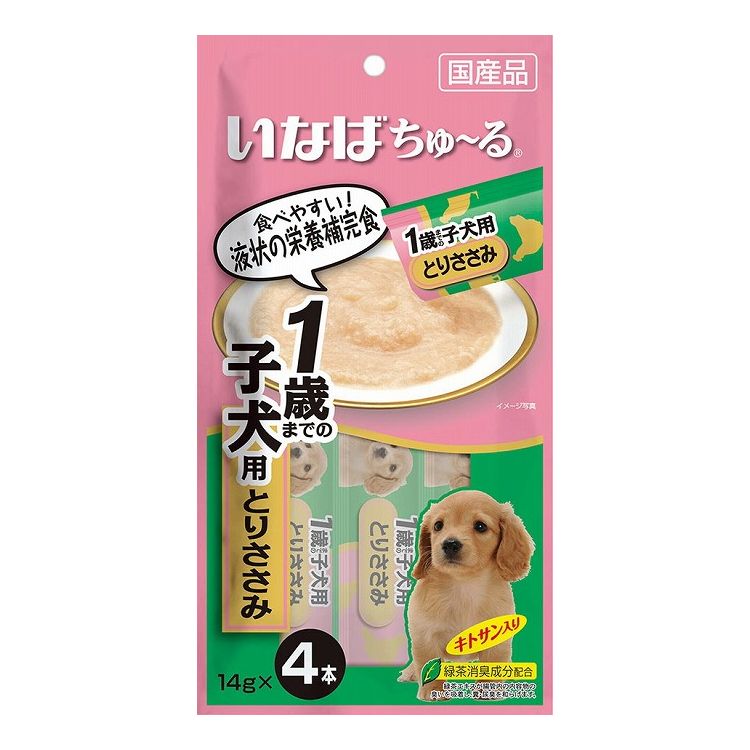 いなばペットフード いなば ちゅ～る 1歳までの子犬用 とりささみ DS-117（14g×4本）×12個 犬用おやつ、ガムの商品画像