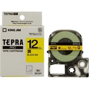 KING JIM テプラ PROテープカートリッジ SC12Y 12mm（パステル・黄色・黒文字）×40個 テプラ TEPRA PRO ラベルプリンター、ラベルライターの商品画像