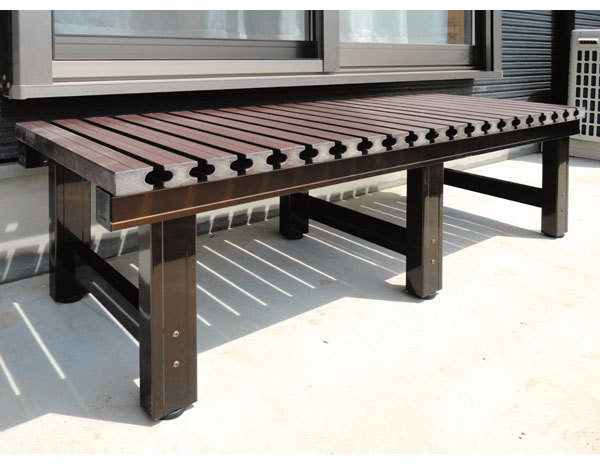  aluminium s aluminium ... resin made tabletop width 130× inside 45× height 40cm construction type Brown tea color aluminium bench aluminium deck resin deck . pcs step‐ladder bench chair payment on delivery un- possible 