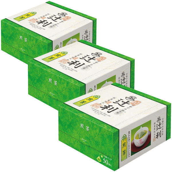 片岡物産 辻利 三角ティーバッグ 煎茶 50袋入 × 3箱 辻利 緑茶、煎茶の商品画像