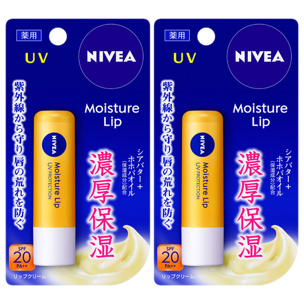 NIVEA ニベア モイスチャーリップ UV 3.9g×2（医薬部外品） リップケア、リップクリームの商品画像