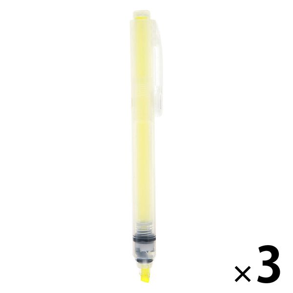 無印良品 ポリプロピレンノック式蛍光ペン 黄色 3本 良品計画の商品画像