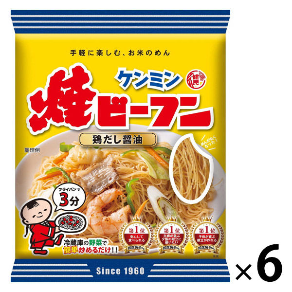 ケンミン ケンミン 焼ビーフン 鶏だし醤油 65g×6個 麺類 ビーフンの商品画像