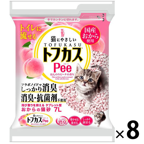 ペグテック トフカス Pee（ピー）ほんのりピーチの香り 7L×8個 猫砂の商品画像