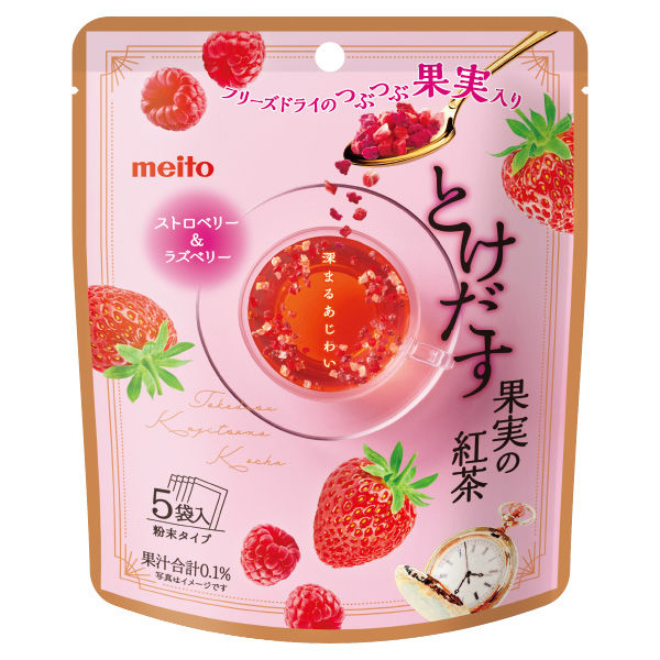 名糖産業 とけだす果実の紅茶 ストロベリー＆ラズベリー 粉末 5袋 ×1セットの商品画像