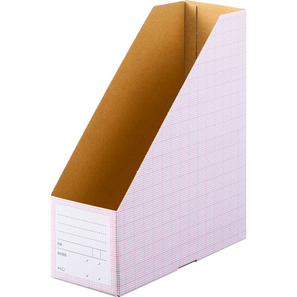 ASKUL アスクル ボックスファイル A4タテ ダンボール製（ピンク）80894×10個 ボックスファイルの商品画像