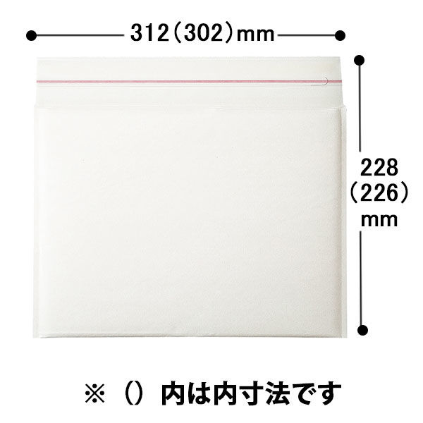 薄口クッション封筒横型 ネコポス対応 白 開封テープ付き 1袋（100枚） 丸紅フォレストリンクスの商品画像