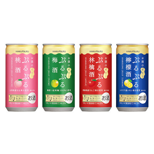 白鶴酒造 チューハイ 飲み比べ ロハコ限定 白鶴 お酒ゼリー 4種アソートセット 190ml缶 1パック（4本） サワー、缶チューハイの商品画像