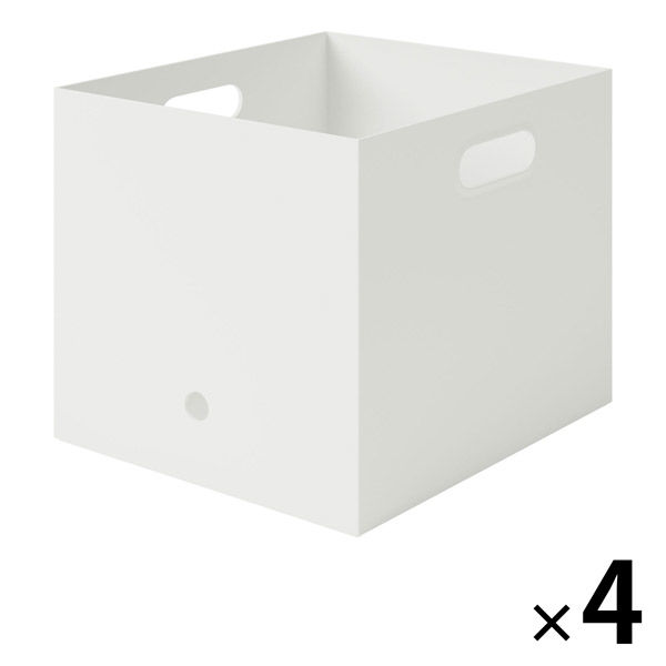 無印良品 ポリプロピレンファイルボックス スタンダード 幅25cmタイプ（ホワイトグレー）×4個の商品画像