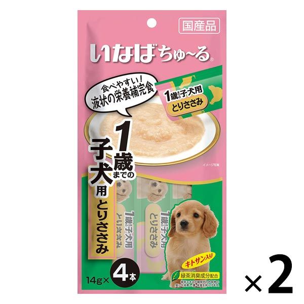 いなばペットフード いなば ちゅ～る 1歳までの子犬用 とりささみ DS-117（14g×4本）×2個 犬用おやつ、ガムの商品画像