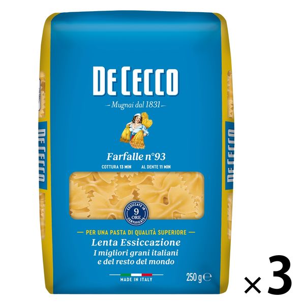 DE CECCO ディ・チェコ No.93 ファルファーレ 250g×3個 パスタの商品画像