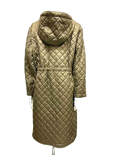 [ новый старый товар ][ не использовался ]HERMES Hermes пальто женский с капюшоном . стеганое пальто размер 34 новый старый товар бесплатная доставка 