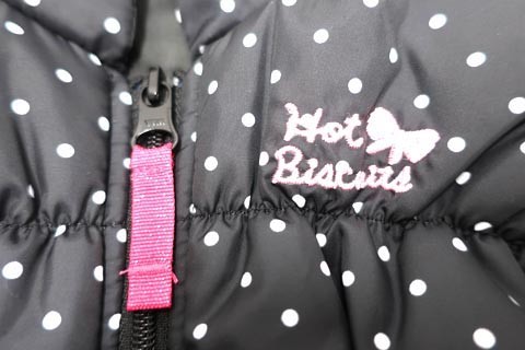 [ б/у ]MIKI HOUSE HOT BISCUITS Miki House hot винт ketsu ребенок одежда Kids лучший внешний черный точка рисунок девочка размер 90cm