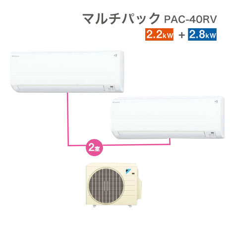ダイキン マルチエアコン マルチパック PAC-45RV-W（ホワイト） ストリーマ 家庭用エアコンの商品画像