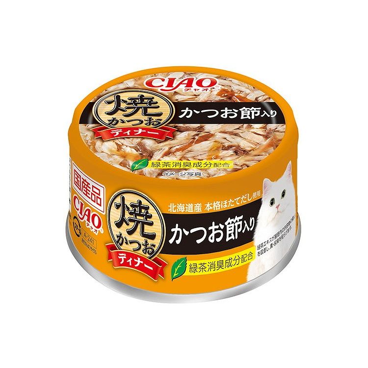 いなばペットフード CIAO 焼かつおディナー かつお節入り 85g×6缶 CIAO（いなばペットフード） 猫缶、ウエットフードの商品画像