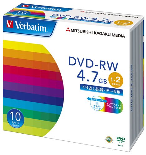 Verbatim データ用DVD-RW 2倍速 10枚 DHW47NP10V1 記録用DVDメディアの商品画像