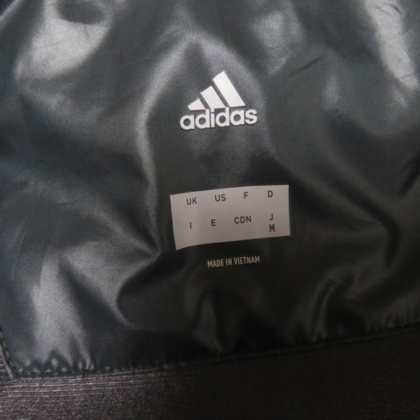  old clothes men's M adidas/ Adidas cotton inside reverse side nappy long coat bench coat Zip black BQ4256