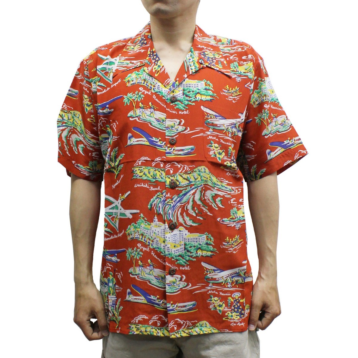 送料無料】 Avanti 1173 AIRWAYS Vintage-style Silk Aloha Shirt 