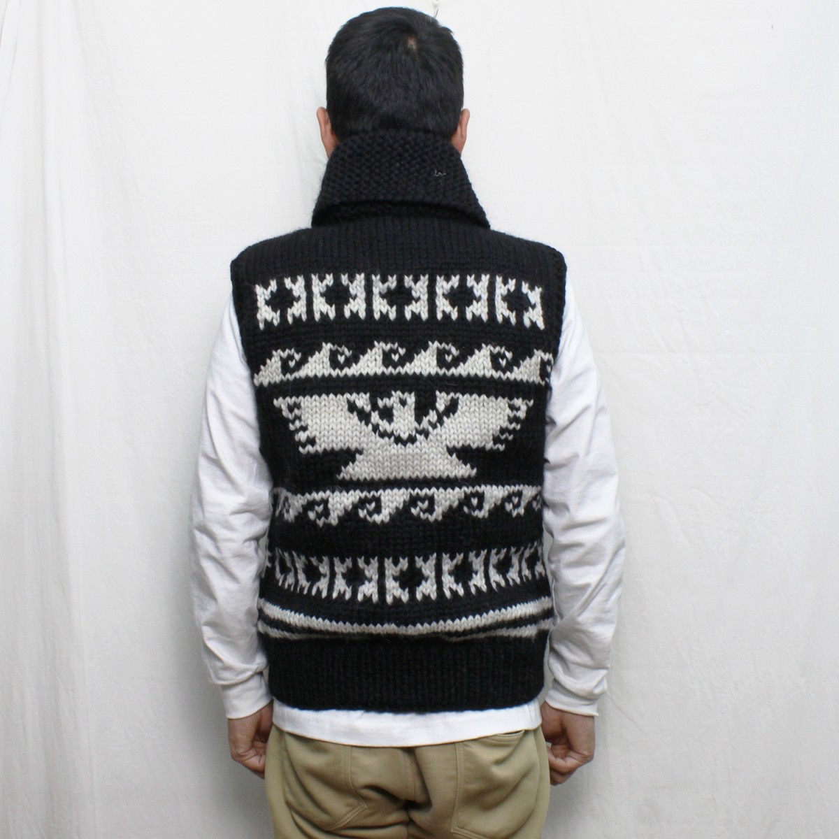 KANATA 【送料無料】 KV258 6PLY EAGLE WAVE COWICHAN KNIT VEST KANATA 【送料無料】 KV258 6PLY EAGLE WAVE COWICHAN KNIT VEST