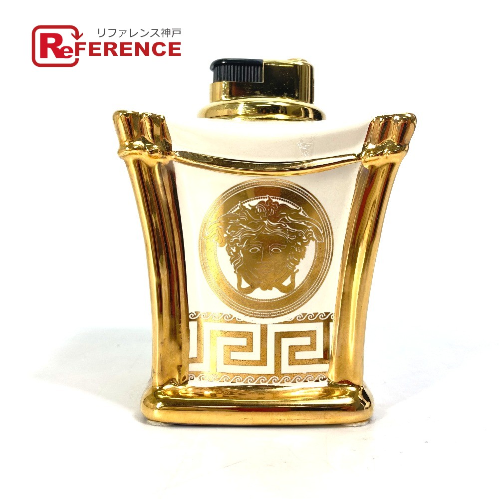 VERSACE Versace interior ahuramete.-sa desk lighter lighter ceramics Gold unisex [ used ]