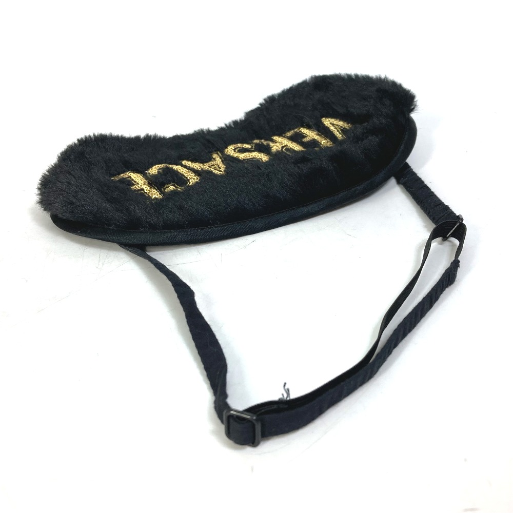 VERSACE Versace Logo spangled fur eye mask polyester black lady's [ used ]