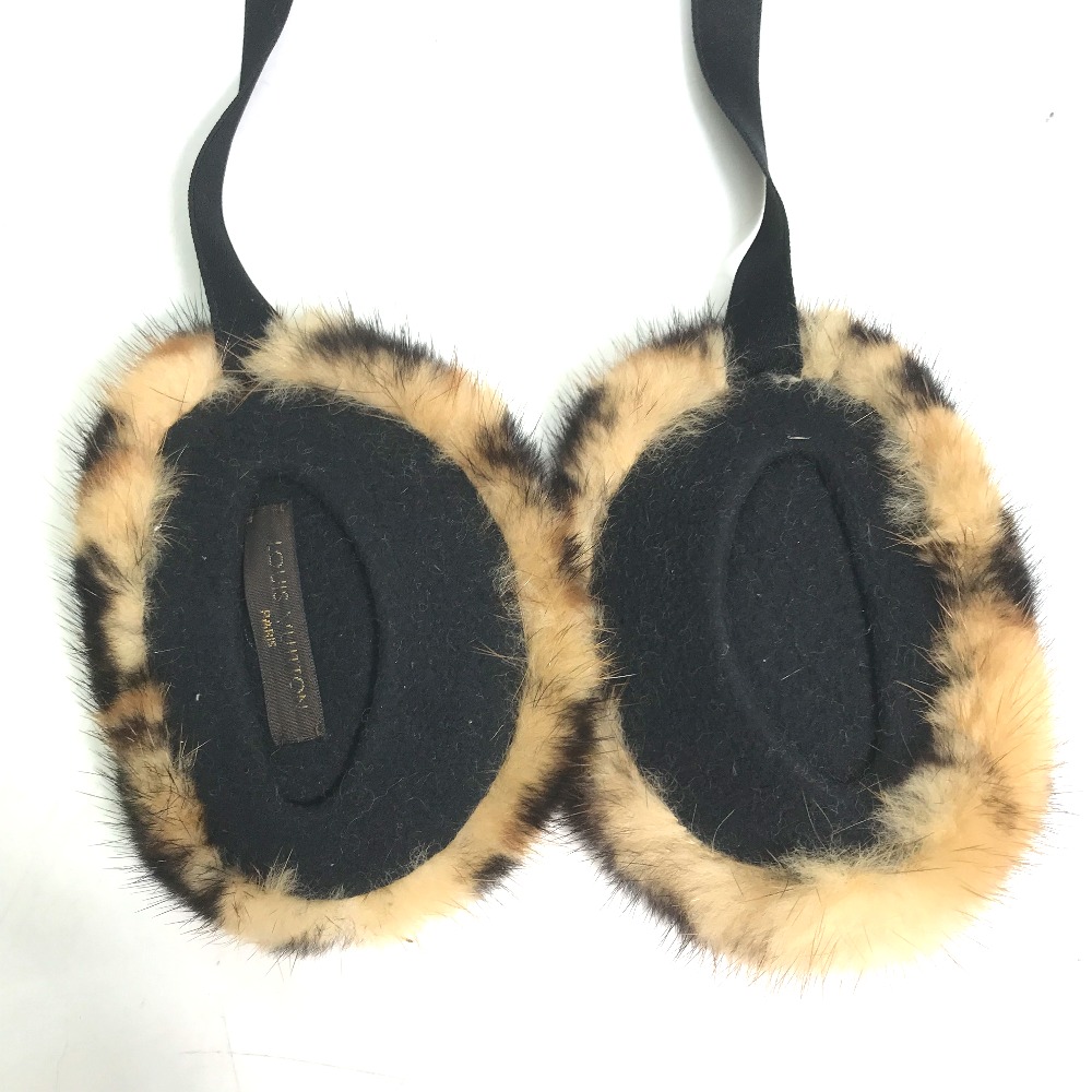 LOUIS VUITTON Louis Vuitton pattern number unknown Leopard leopard print leopard ear present . earmuffs Brown lady's [ used ]